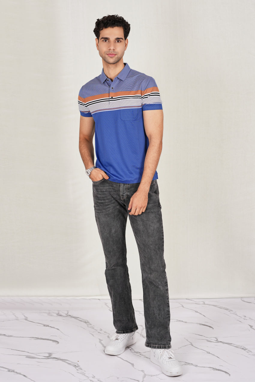 Navy Trendy Wrinkle Free Premium Classic Polo (Class 112-86302)
