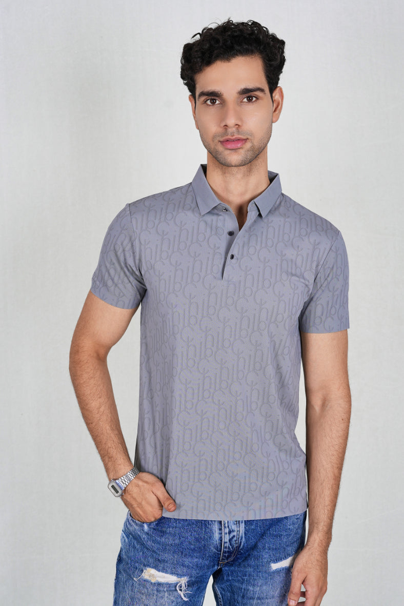 Grey Trendy Wrinkle Free Classic Polo (Class 109-182)