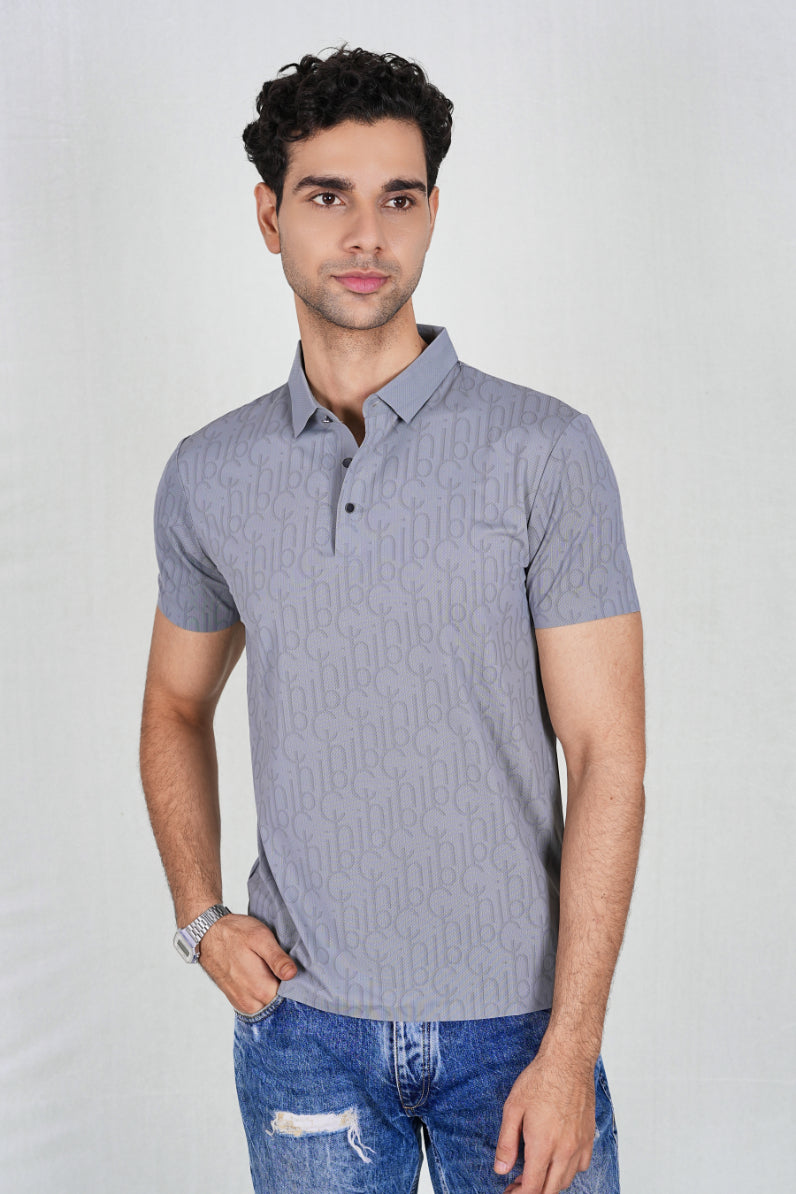 Grey Trendy Wrinkle Free Classic Polo (Class 109-182)