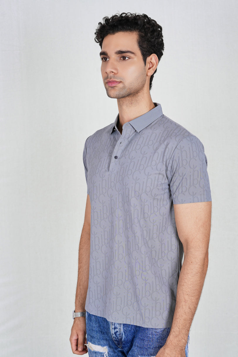 Grey Trendy Wrinkle Free Classic Polo (Class 109-182)