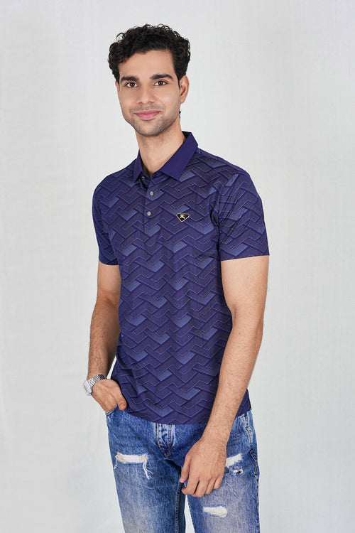 Navy Trendy Wrinkle Free Classic Polo(Class 105-2505)