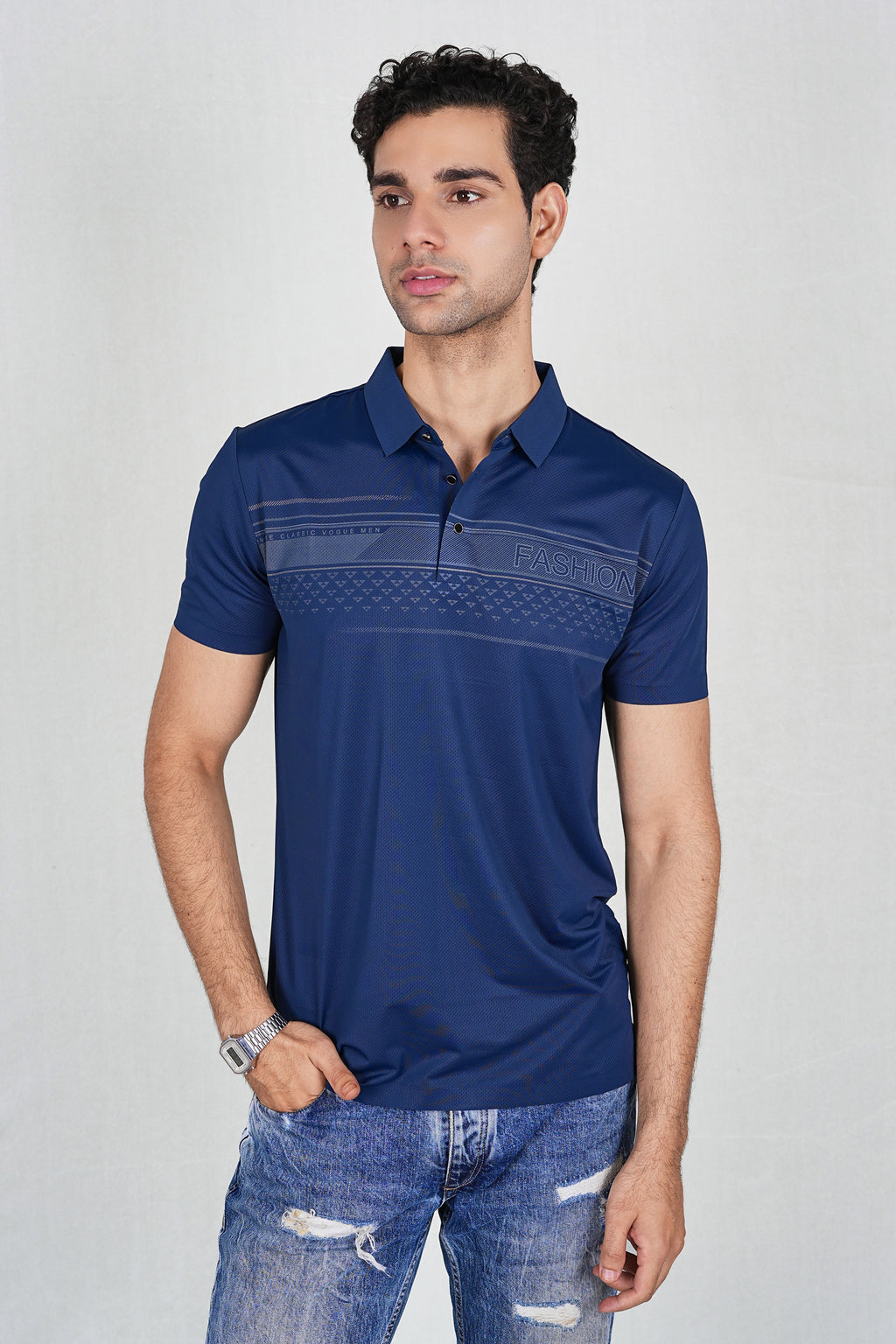 Navy Wrinkle Free Premium Classic Polo (Class 105-8809)