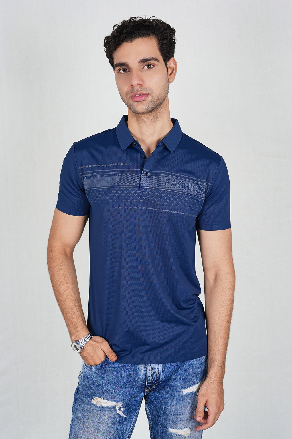 Navy Wrinkle Free Premium Classic Polo (Class 105-8809)