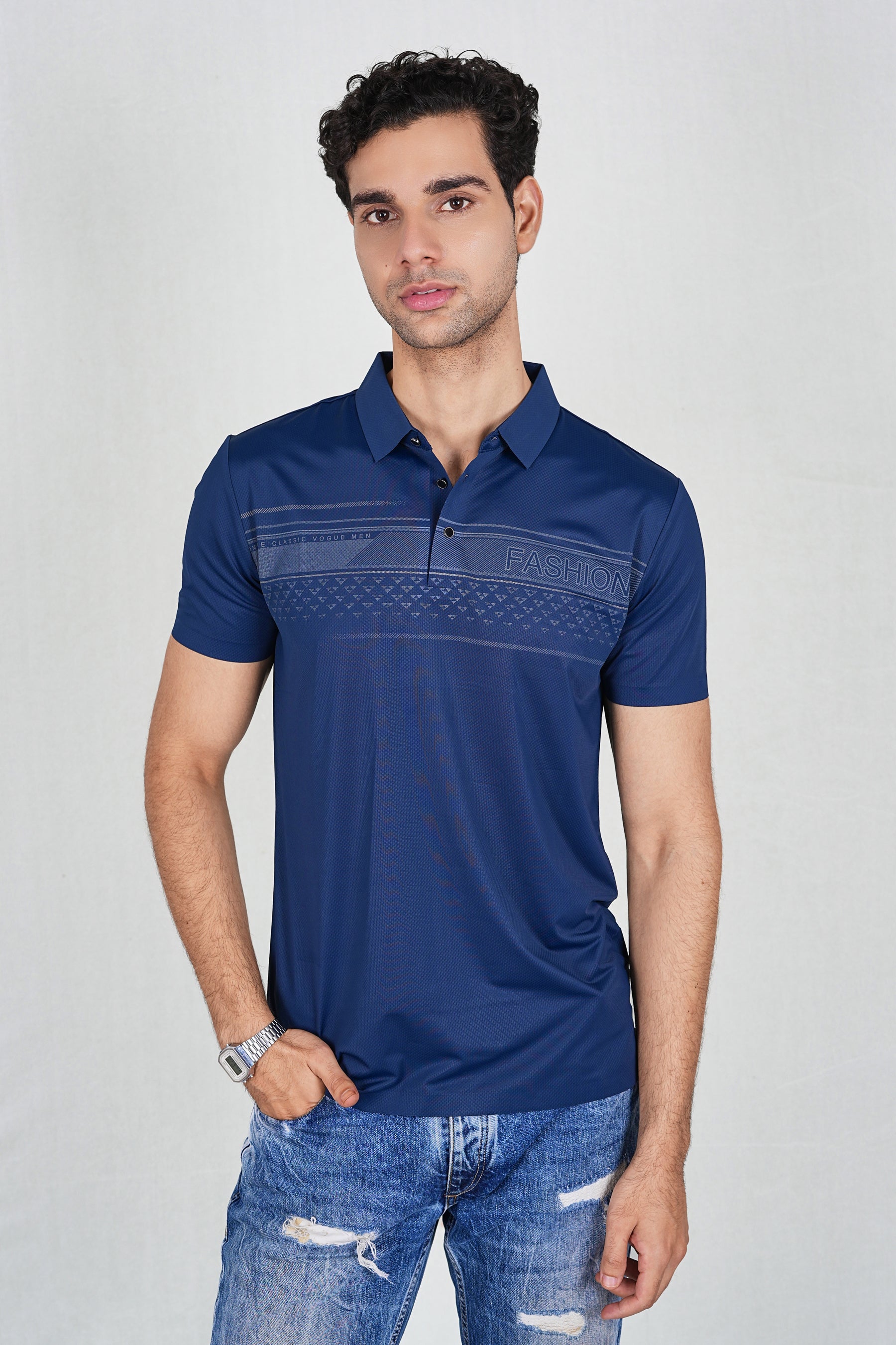 Navy Wrinkle Free Premium Classic Polo (Class 105-8809)
