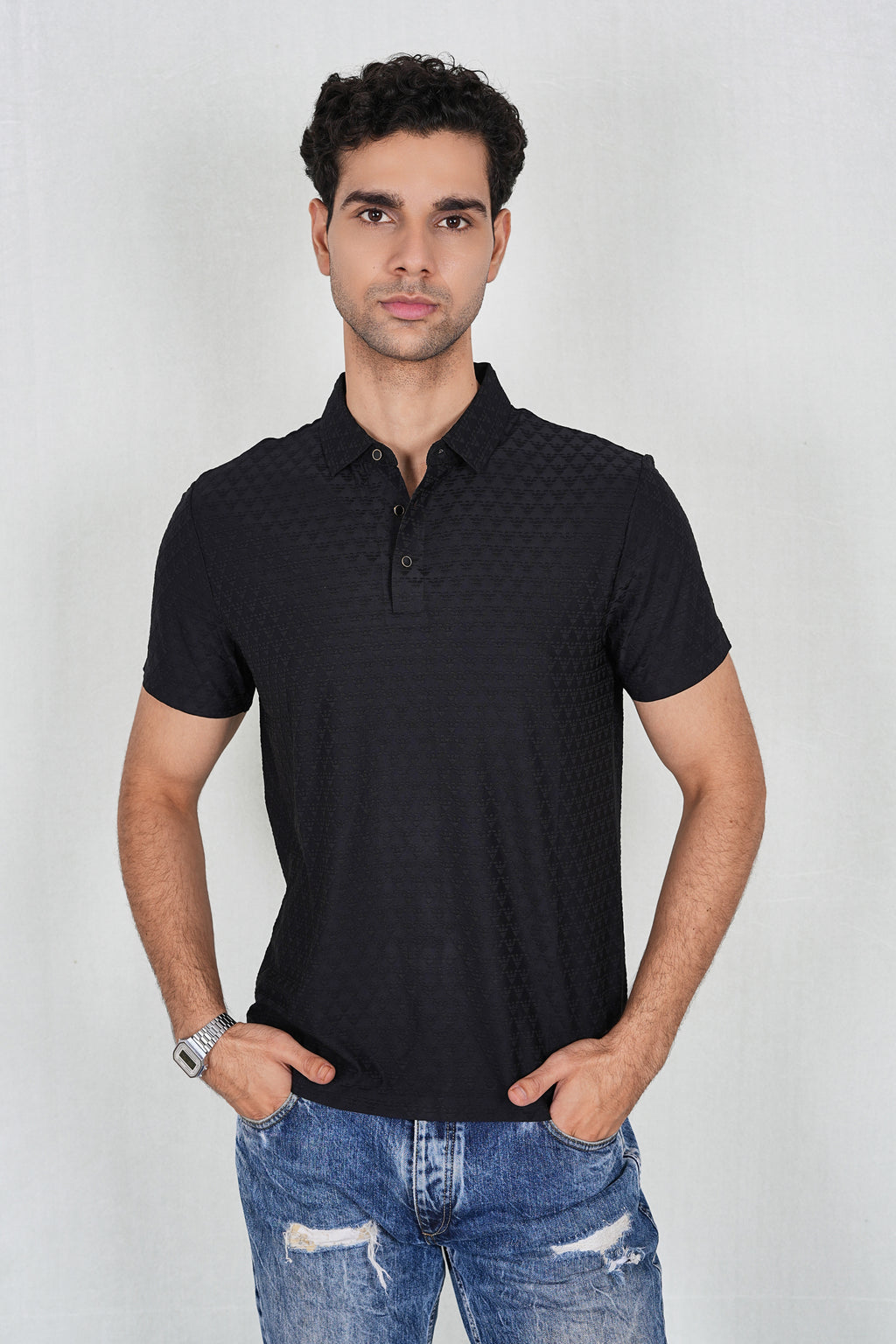 Black Wrinkle Free Premium Classic Polo(Class 112-25519)