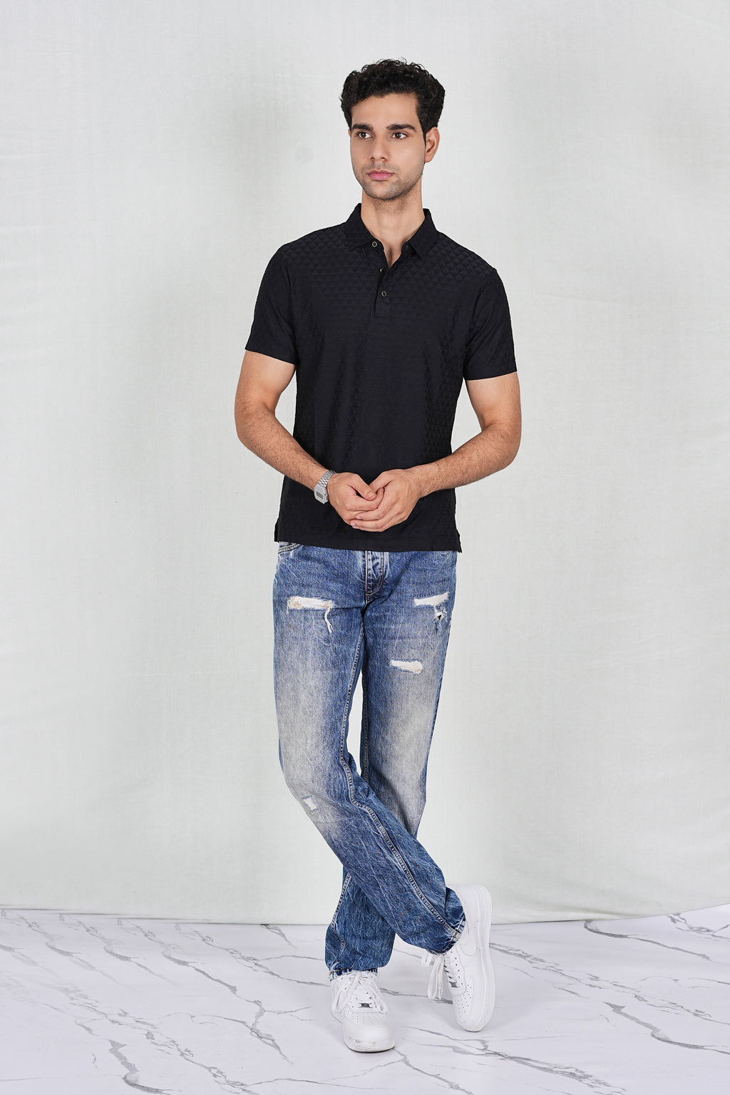 Black Wrinkle Free Premium Classic Polo(Class 112-25519)