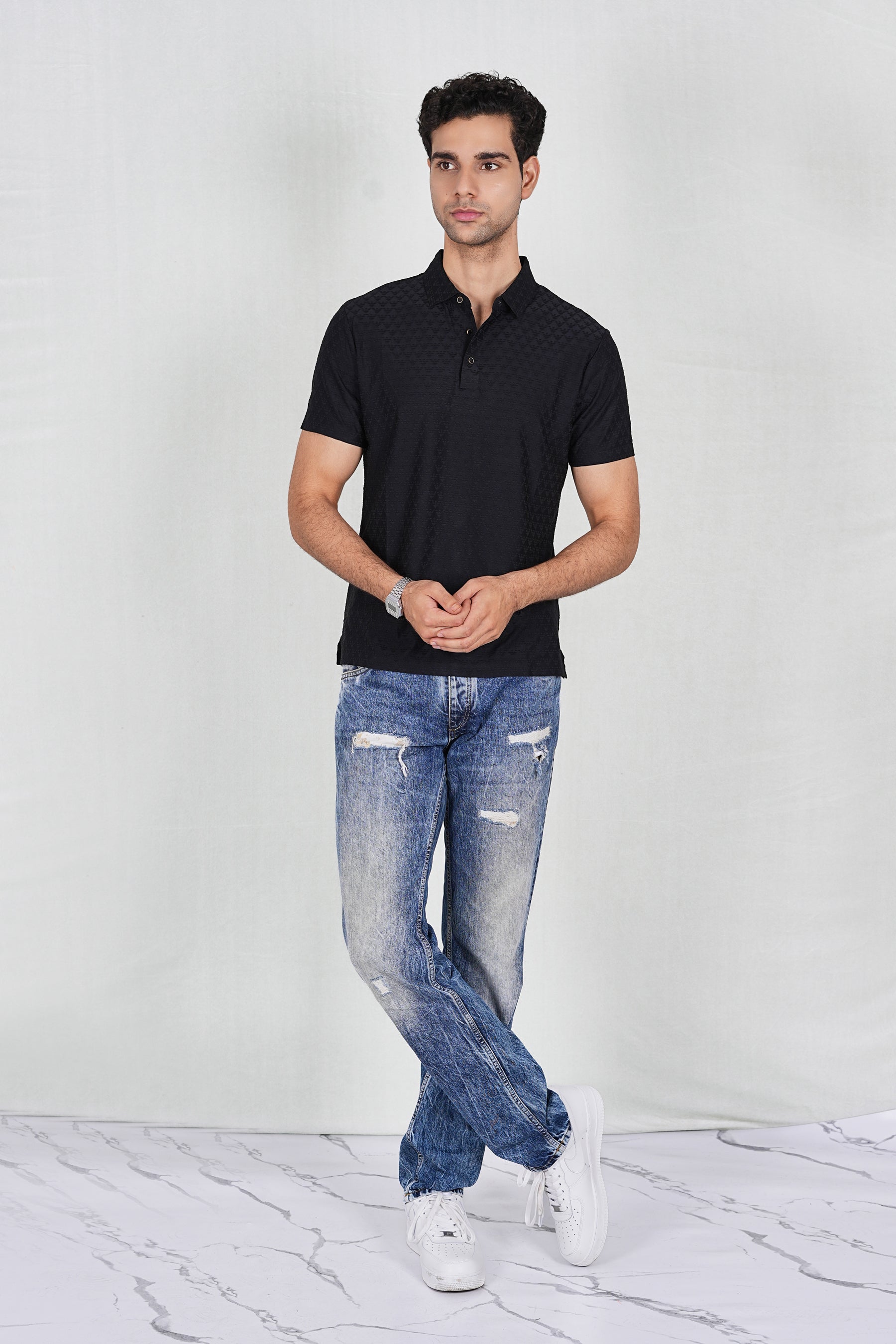 Black Wrinkle Free Premium Classic Polo(Class 112-25519)