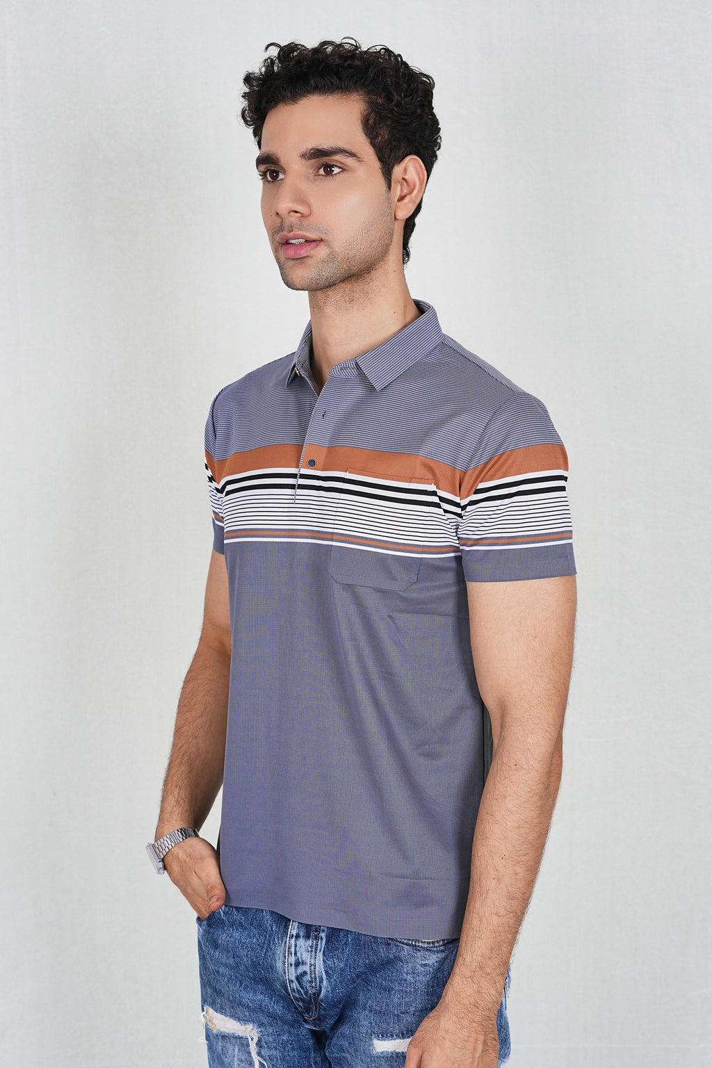 Grey Wrinkle Free Premium Classic Polo(Class 112-86302)