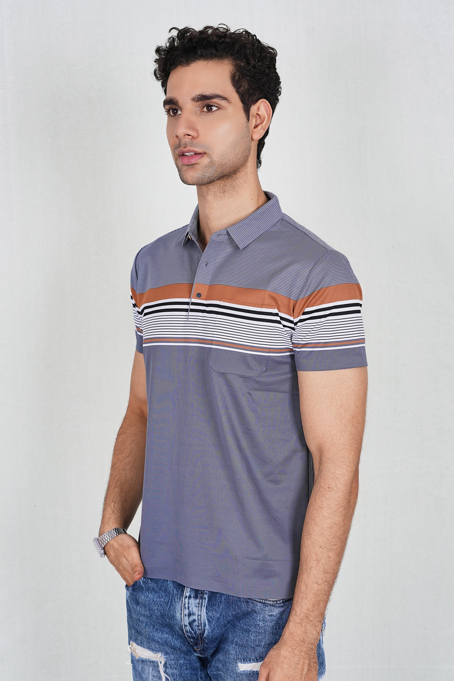 Grey Wrinkle Free Premium Classic Polo(Class 112-86302)