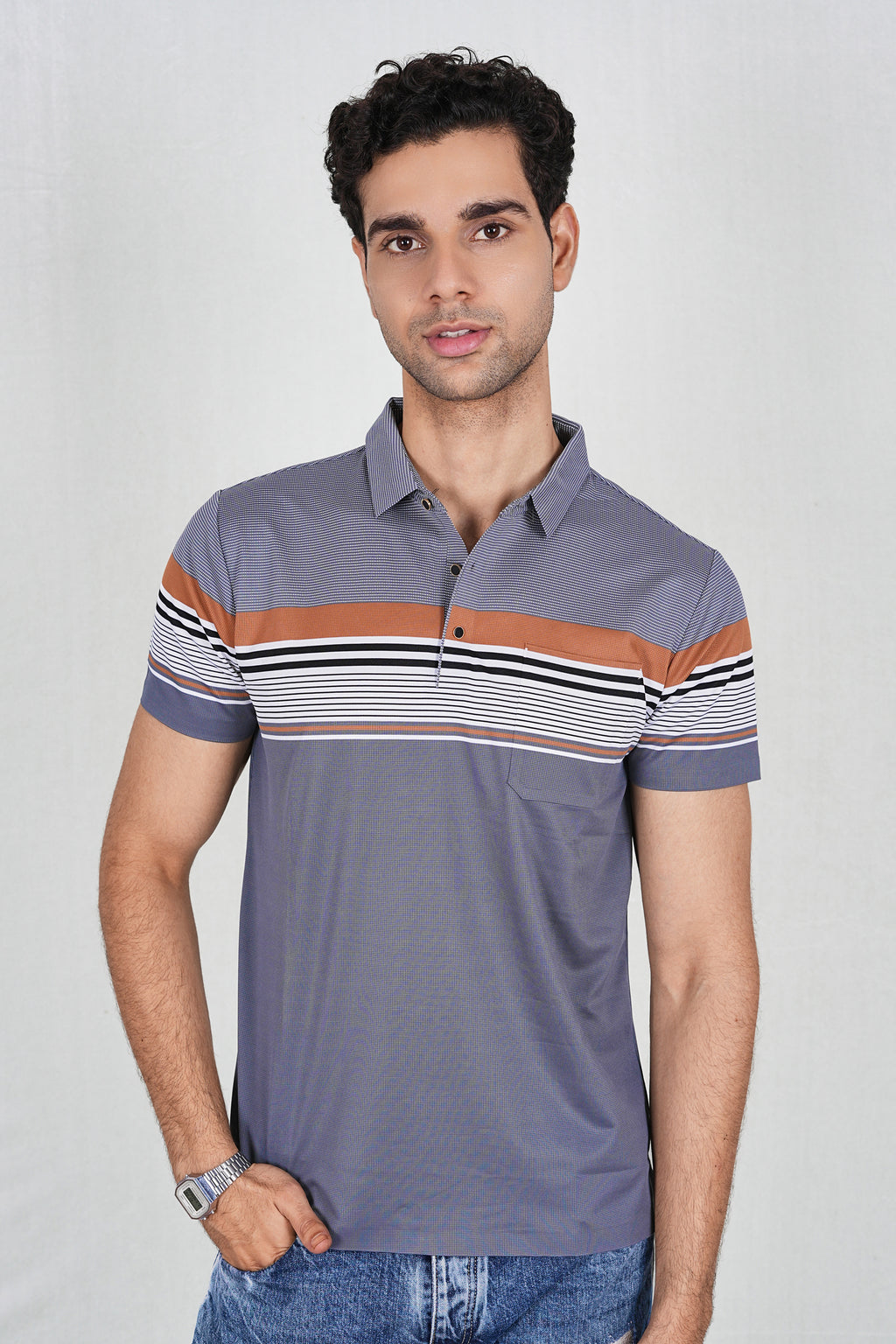 Grey Wrinkle Free Premium Classic Polo(Class 112-86302)