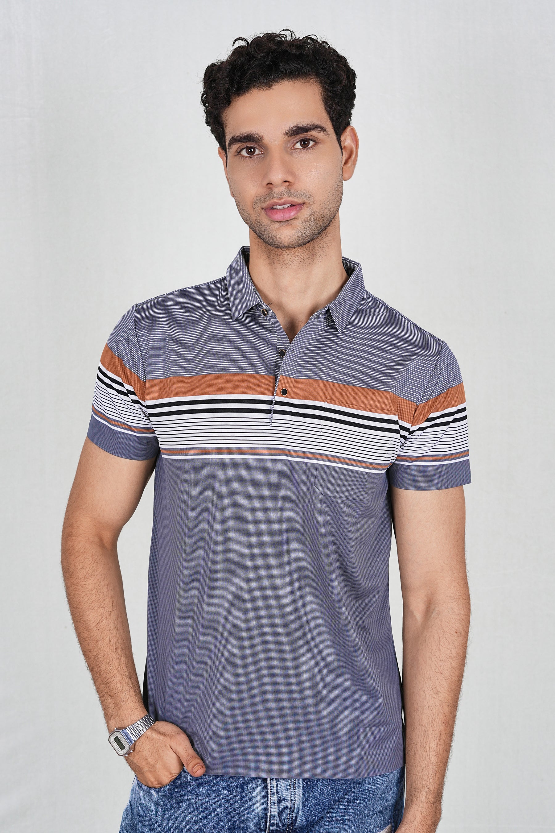 Grey Wrinkle Free Premium Classic Polo(Class 112-86302)