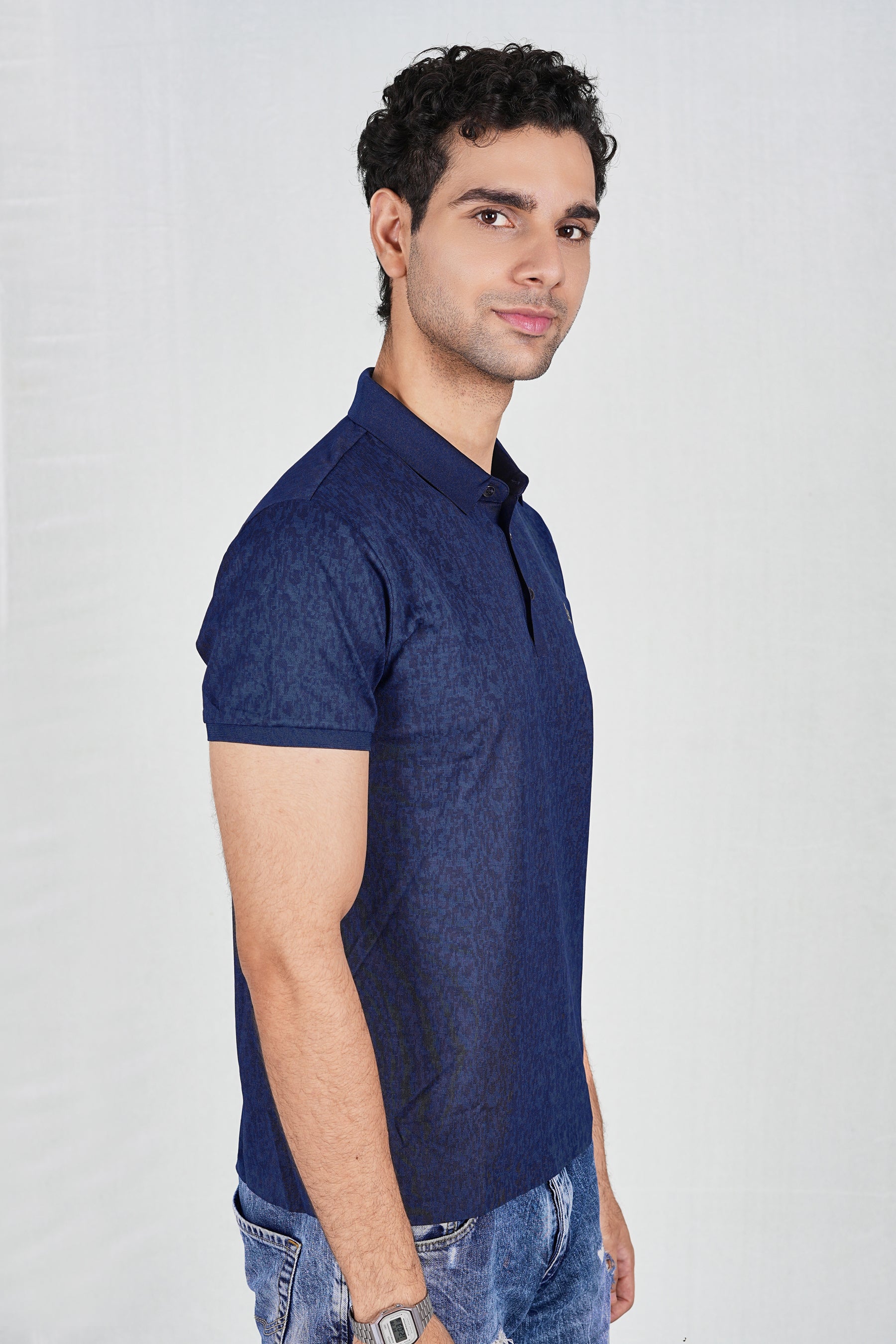 Blue Wrinkle Free Premium Classic Polo (Class 104-537)