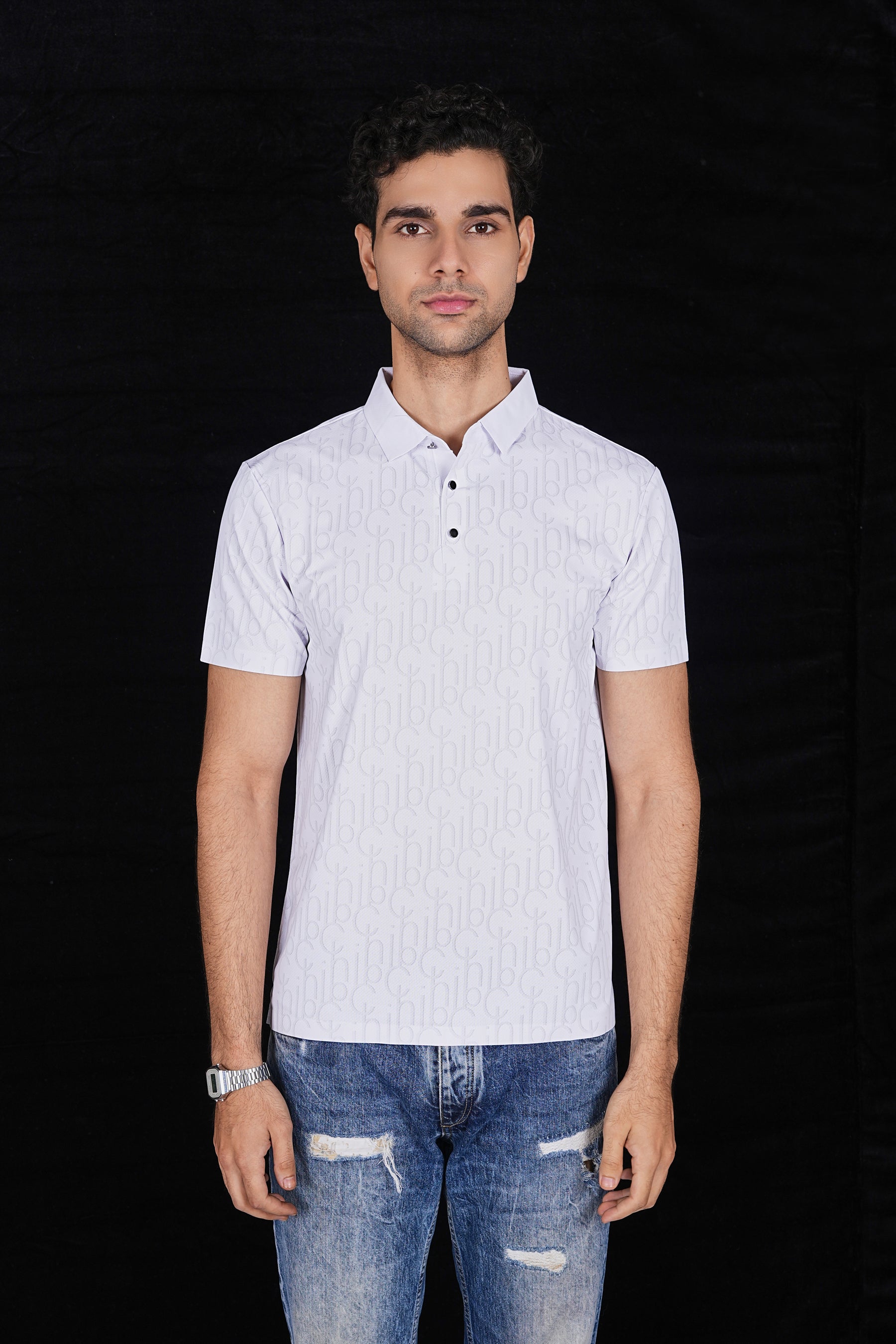 White Trendy Wrinkle Free Premium Polo (Class 109-182)