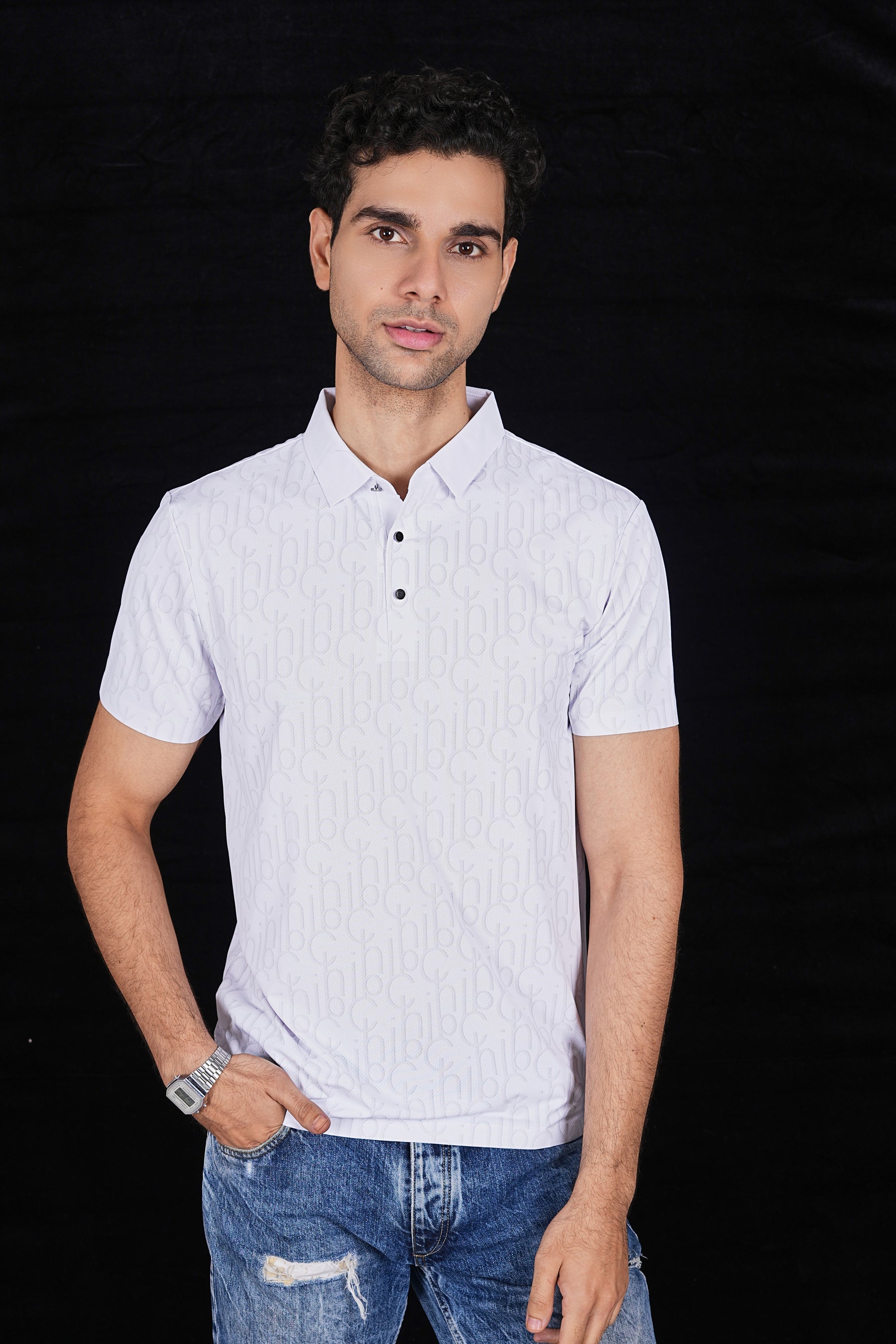 White Trendy Wrinkle Free Premium Polo (Class 109-182)