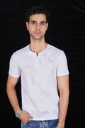White Fish Design italian Jacquard T-Shirt (Class Y 6639)